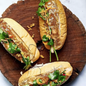 Sticky Pork Belly Bao w/ Carrot, Coriander, Nuoc Cham & Fried Eschalots